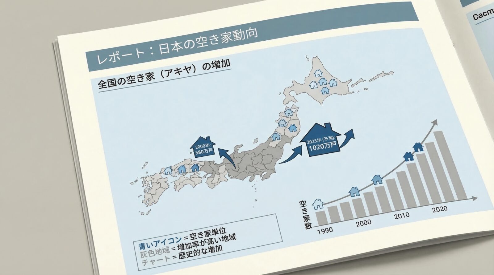 日本の空き家増加グラフ