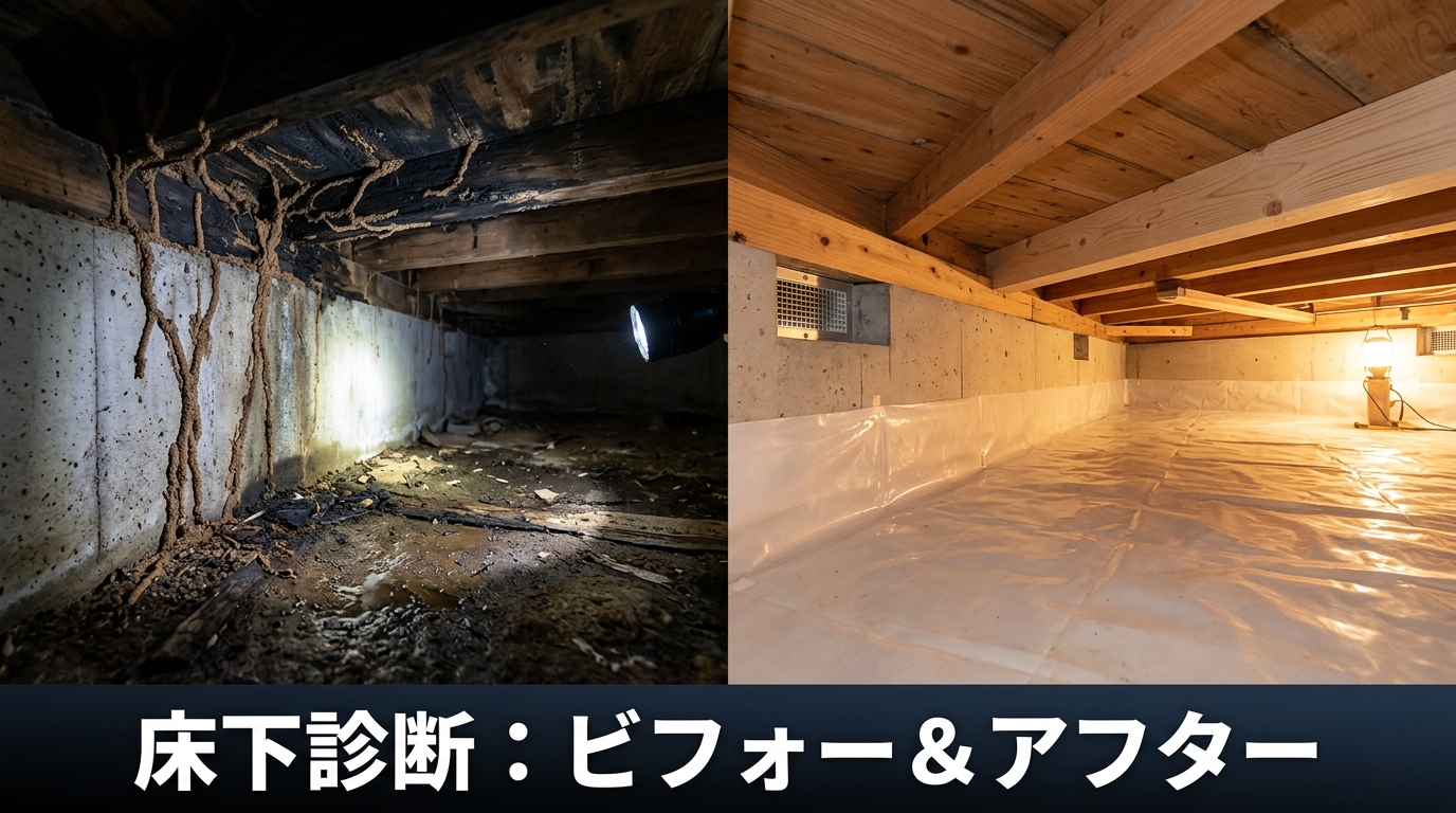 床下点検口を開けてみてください！シロアリ・腐食・湿気の「床下の異変」早期発見チェックリスト