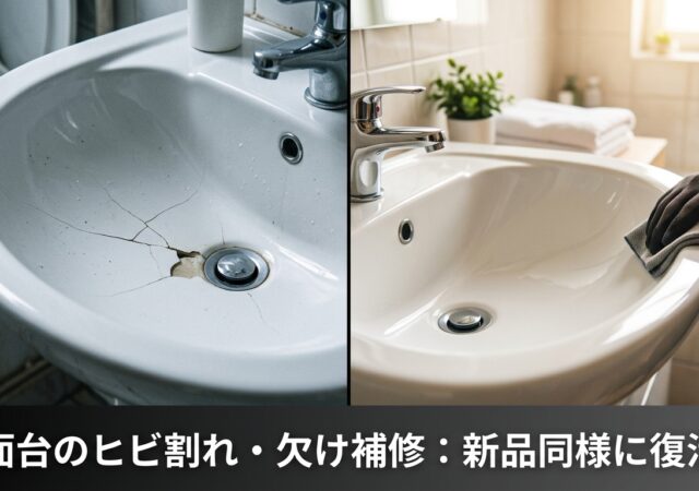 洗面ボウルのひび割れ・欠けは丸ごと交換しなくても直せる！耐水エポキシパテとウレタン塗装で低コスト再生する方法