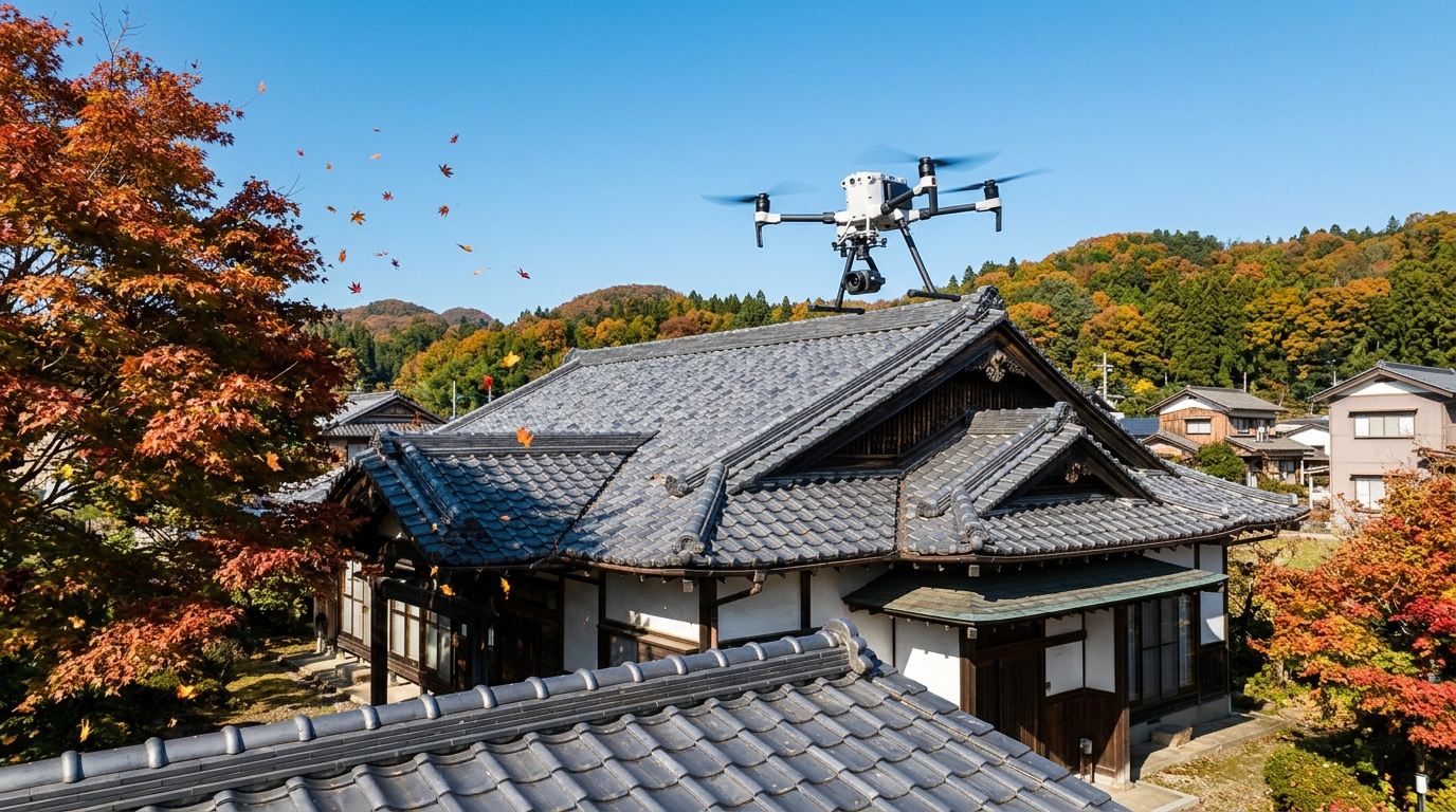 足場不要で安全・迅速に！秋のうちに済ませたい「ドローン屋根・雨樋点検」で冬の水漏れを防ぐ