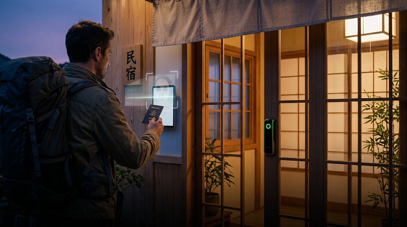 無人でも法律は守れる？インバウンド対応「タブレット型パスポート読み取り」で本人確認と鍵の発行をつなぐ方法