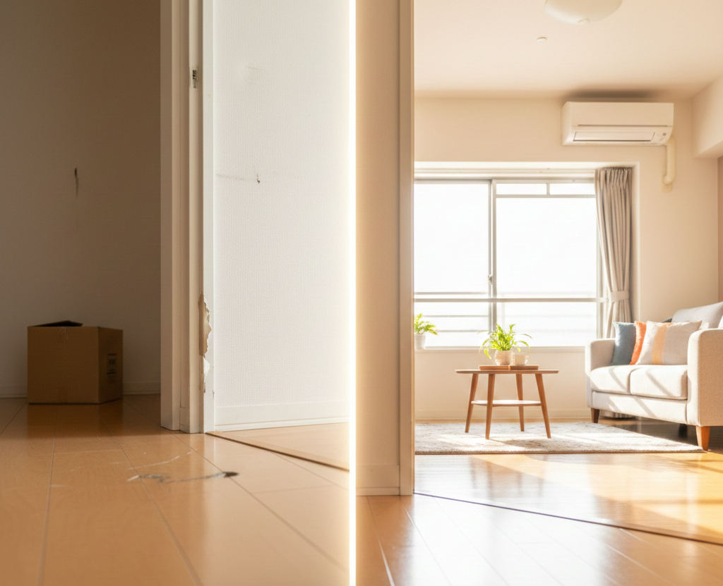 アパートのリペアは新潟市でフローリングリペアのSAT