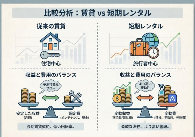 賃貸と民泊の比較