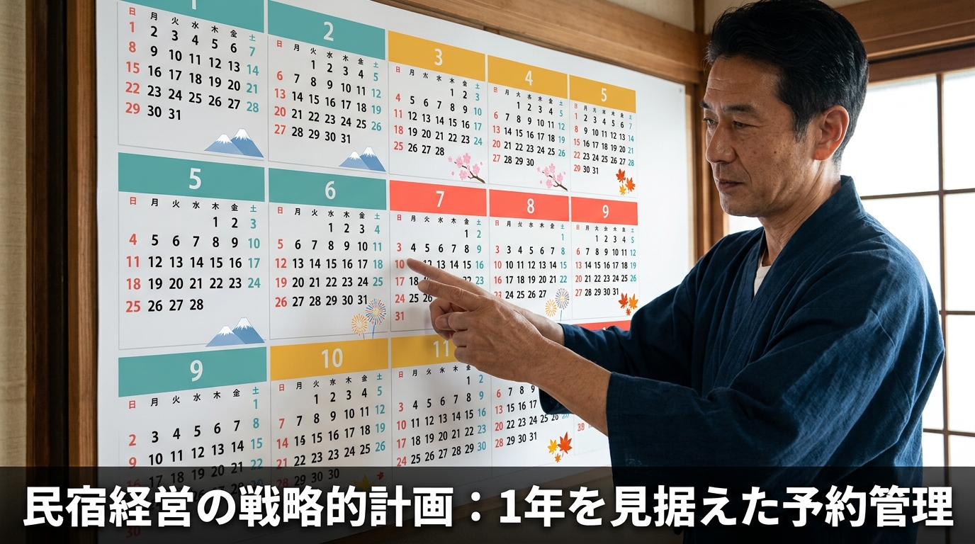閑散期を作らない「稼働カレンダー」戦略。年間を通じて予約が入り続ける民泊の設計