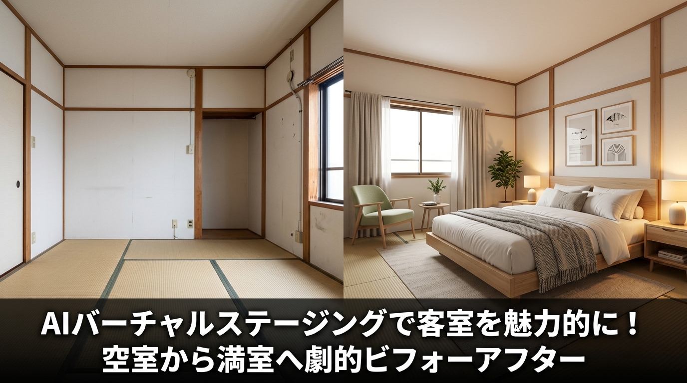 家具が届く前から予約を取る！AIバーチャルステージングで空室写真を魅力的なリスティング写真に変える実務ガイド