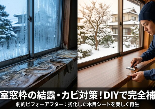 冬の結露でボロボロになった窓枠（膳板）を新品同様に！交換せずに直す水染み・剥がれリペアの実務