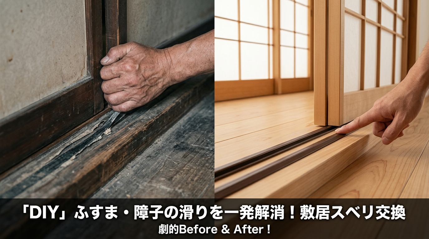 和室の引き戸を指一本で軽く！「敷居すべり」のDIY張り替えと建具の微調整で開閉ストレスをなくす方法