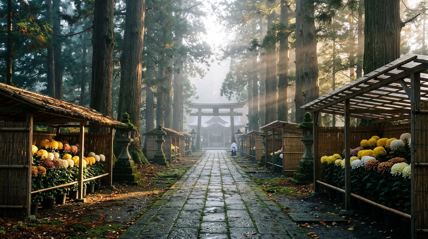 弥彦菊まつりの季節に「早朝の静けさ」を売る。渋滞を避けた神社参拝と地元の朝ごはんで選ばれる秋の宿づくり